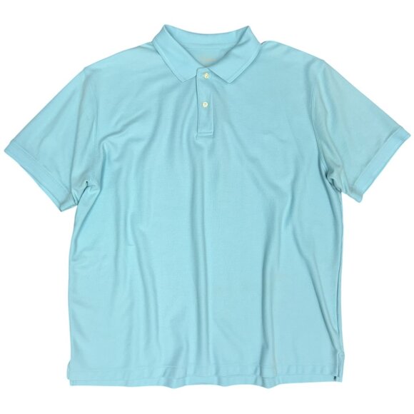 Men's L.L. BEAN Traditional Fit Woven Polo Short‎ Sleeve Blue | Size XXL Tall - Picture 1 of 5